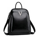 Mochila de Couro Feminina Viena, Preta - Meradise