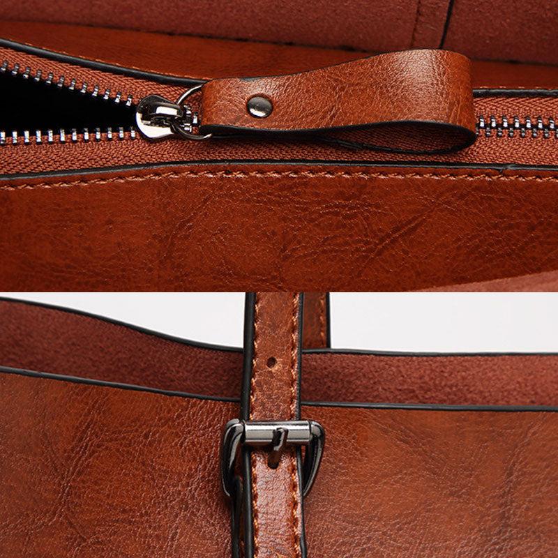 Bolsa de Couro Feminina Reims, Marrom - Meradise 4