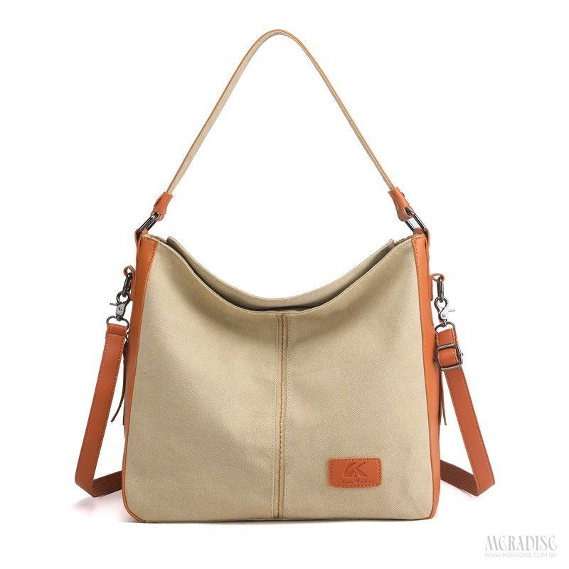 Bolsa de Lona Feminina Abby, Khaki - Meradise