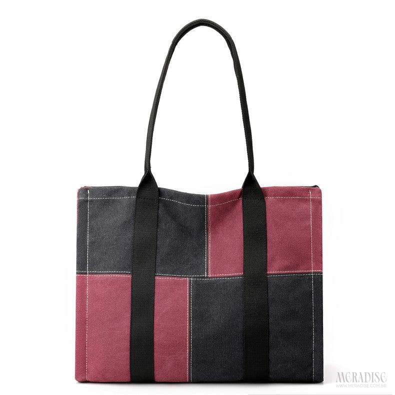 Bolsa de Lona Feminina Chess, Borgonha - Meradise