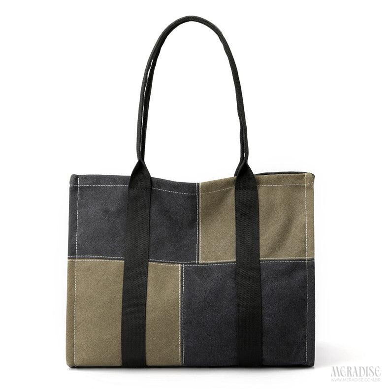 Bolsa de Lona Feminina Chess, Verde Musgo - Meradise