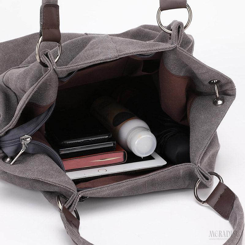 Bolsa de Lona Feminina Gracy, Cinza - Meradise 6