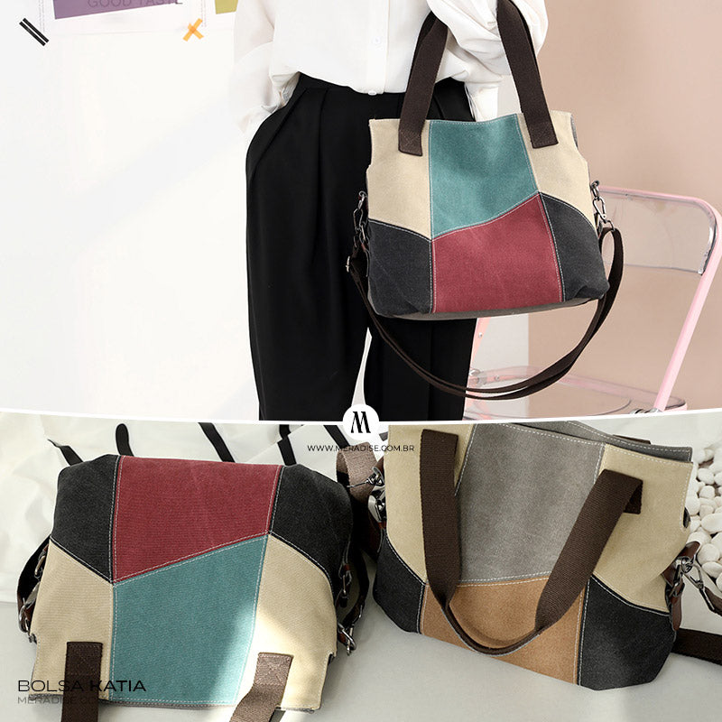 Bolsa de Lona Feminina Katia, Marrom - Meradise