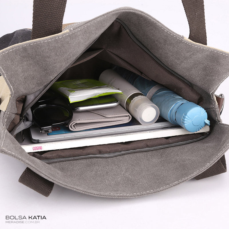 Bolsa de Lona Feminina Katia, Marrom - Meradise 3