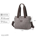 Bolsa de Lona Feminina Lauren, Cinza - Meradise 22