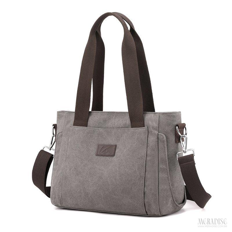 Bolsa de Lona Feminina Lauren, Cinza - Meradise 6