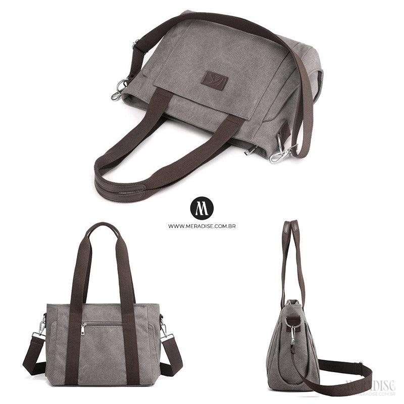 Bolsa de Lona Feminina Lauren, Cinza - Meradise 4