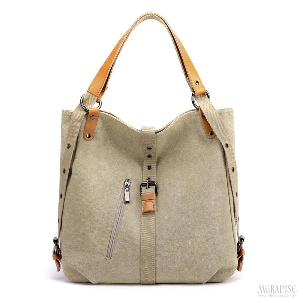 Bolsa de Lona Feminina Lydia, Bege - Meradise