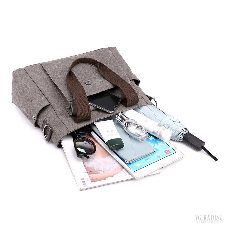 Bolsa de Lona Feminina Perla, Cinza - Meradise 3
