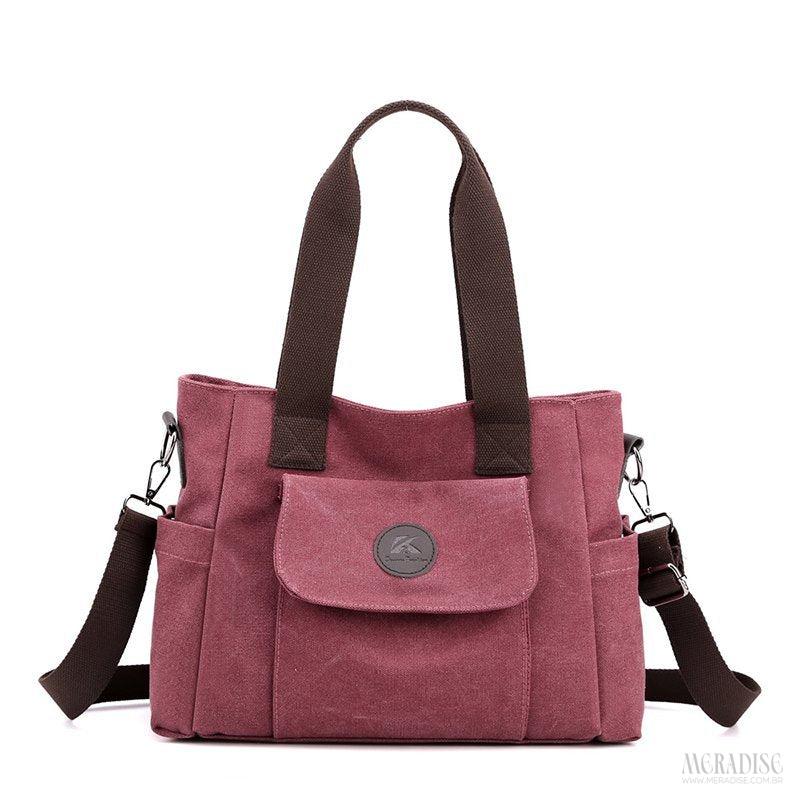 Bolsa de Lona Feminina Perla, Vinho - Meradise