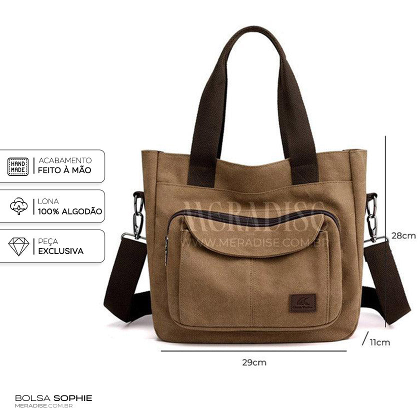 Bolsa de Lona Feminina Sophie, Marrom - Meradise 2