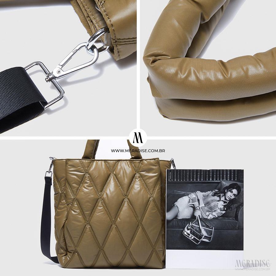 Bolsa de Nylon Feminina Karen, Verde Militar - Meradise 5