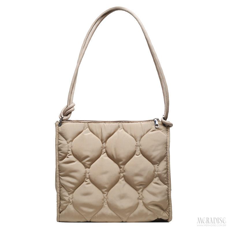 Bolsa de Nylon Feminina Madelyn, Bege - Meradise