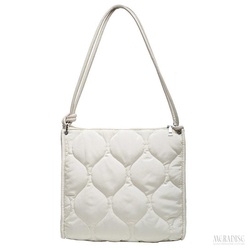 Bolsa de Nylon Feminina Madelyn, Off-White - Meradise