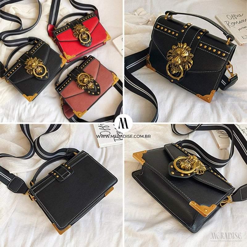 Bolsa Feminina Transversal Lion, Preta - Meradise 4
