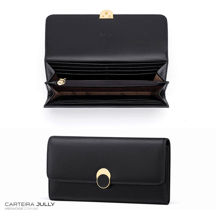 Carteira Feminina Couro Legítimo Jully, Preta - Meradise 2