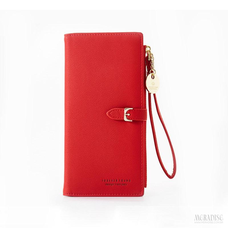 Carteira Feminina Longa Alice, Vermelha - Meradise
