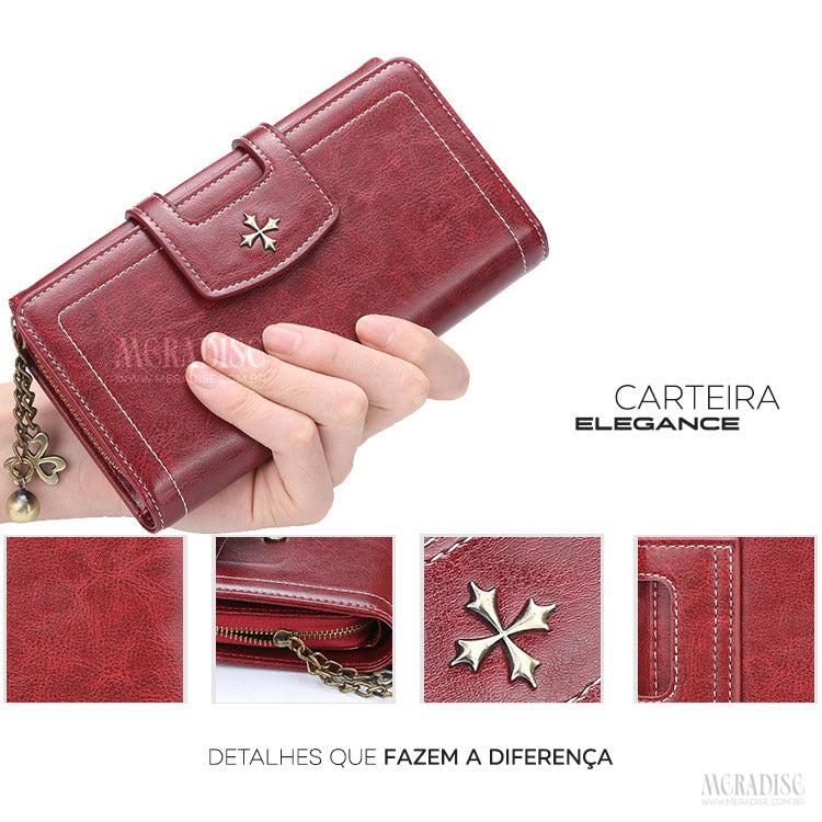 Carteira Feminina Longa Elegance, Vermelha - Meradise
