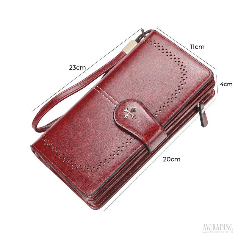 Carteira Feminina Longa Jasmine, Vermelha - Meradise 4