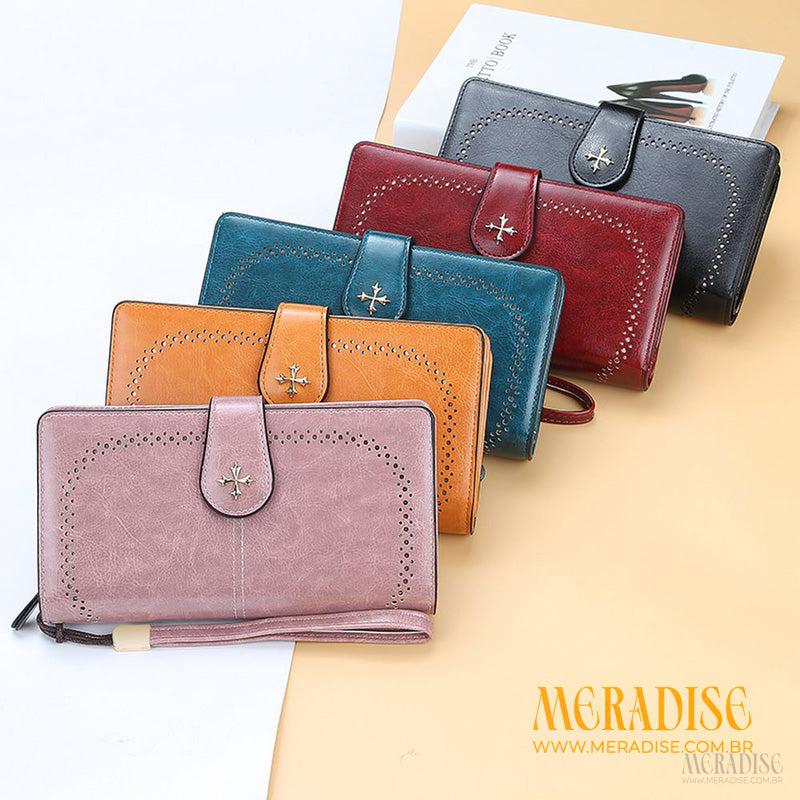 Carteira Feminina Longa Jasmine, Mostarda - Meradise 4