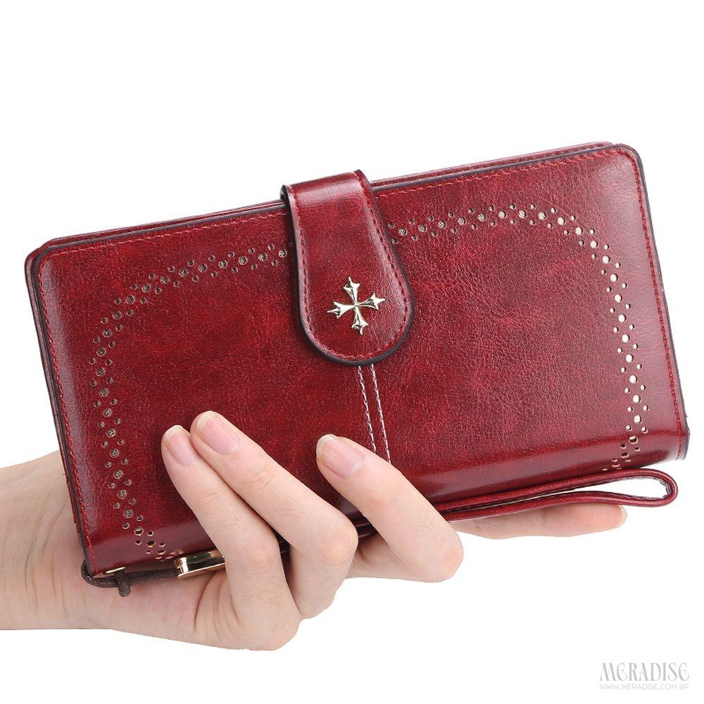 Carteira Feminina Longa Jasmine, Vermelha - Meradise 2