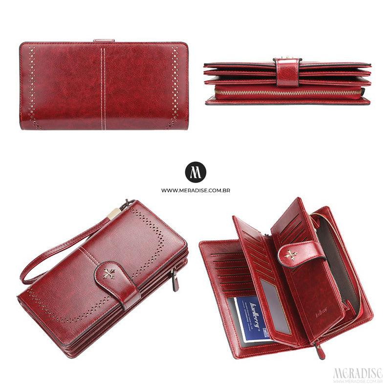 Carteira Feminina Longa Jasmine, Vermelha - Meradise 3