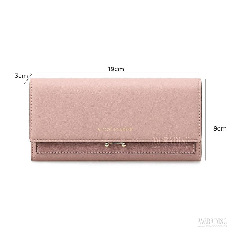 Carteira Feminina Longa Modern, Rosa - Meradise 4