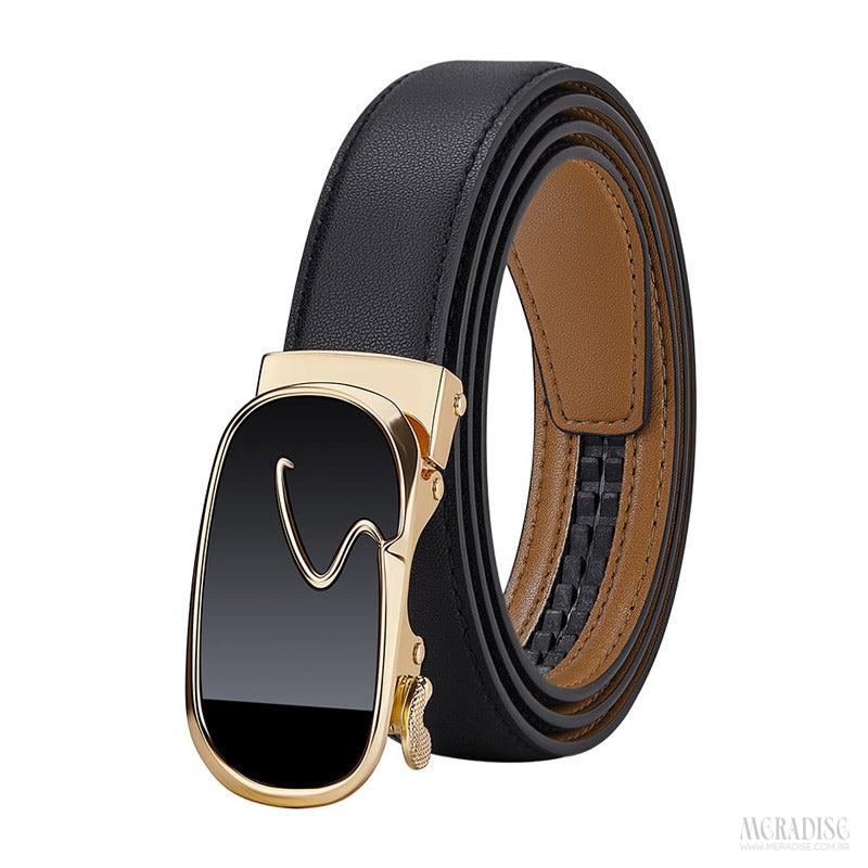 Cinto Feminino Couro Legítimo William Polo - Modelo Scarlet, Preto - Meradise