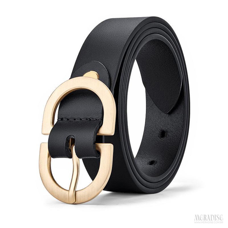Cinto Feminino Couro Legítimo William Polo - Modelo Venue, Preto - Meradise