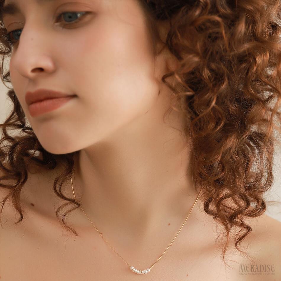 Colar com Pérolas Banho Ouro 18k - Meradise 2