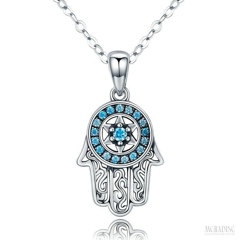 Colar Feminino Hamsa Prata S925 - Meradise