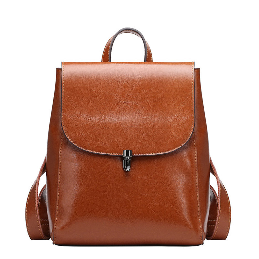 Mochila de Couro Feminina Giselle, Marrom - Meradise