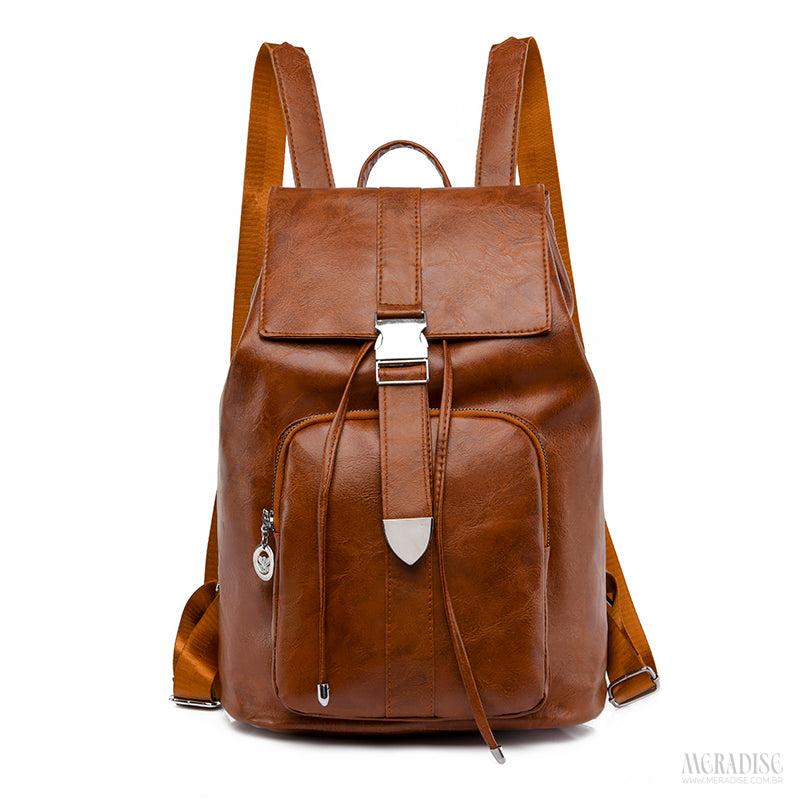 Mochila de Couro Feminina Katherine, Marrom - Meradise