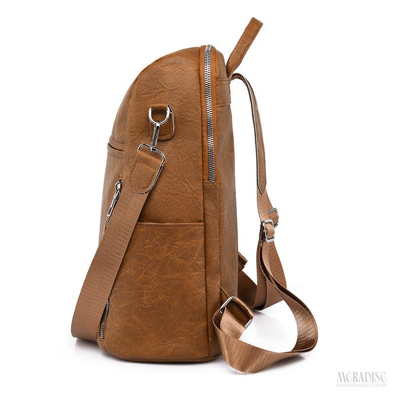 Mochila de Couro Feminina Lanna, Marrom - Meradise 48