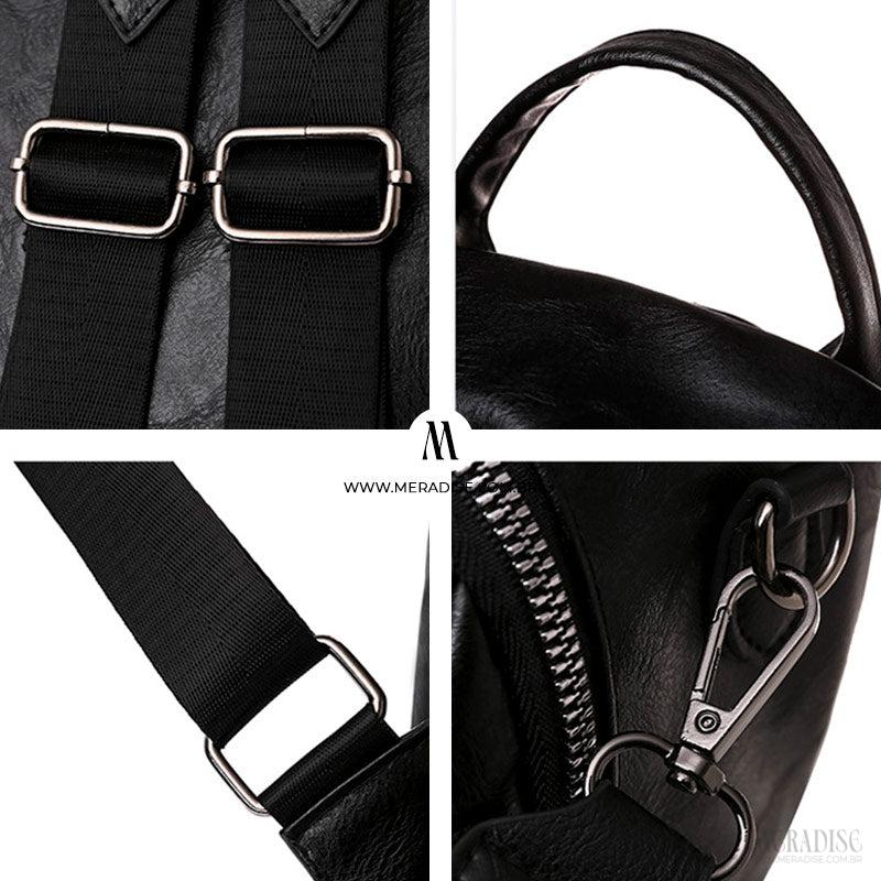Mochila de Couro Feminina Mariah, Preta - Meradise 32