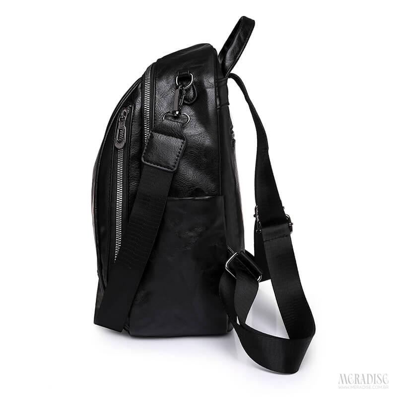 Mochila de Couro Feminina Mariah, Preta - Meradise 4