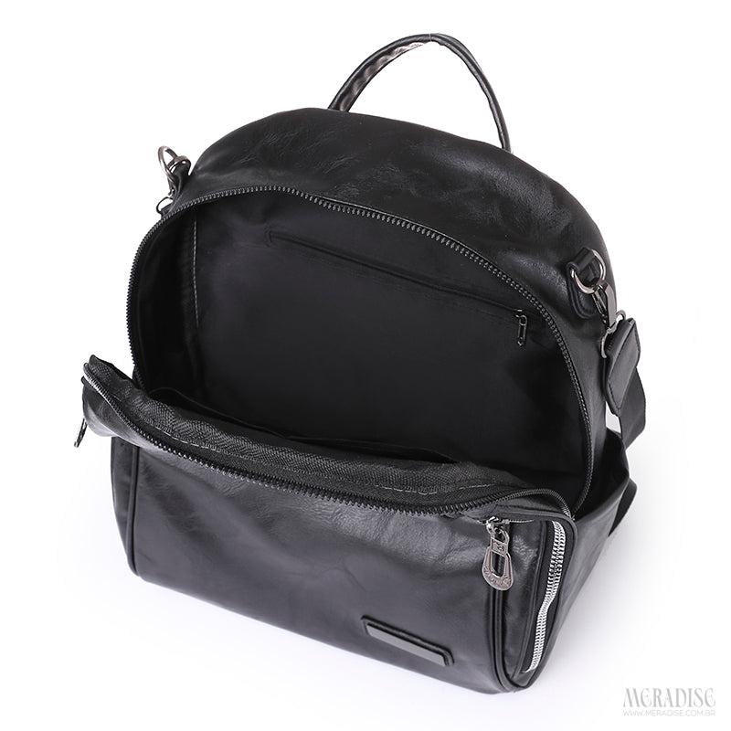 Mochila de Couro Feminina Mariah, Preta - Meradise 8