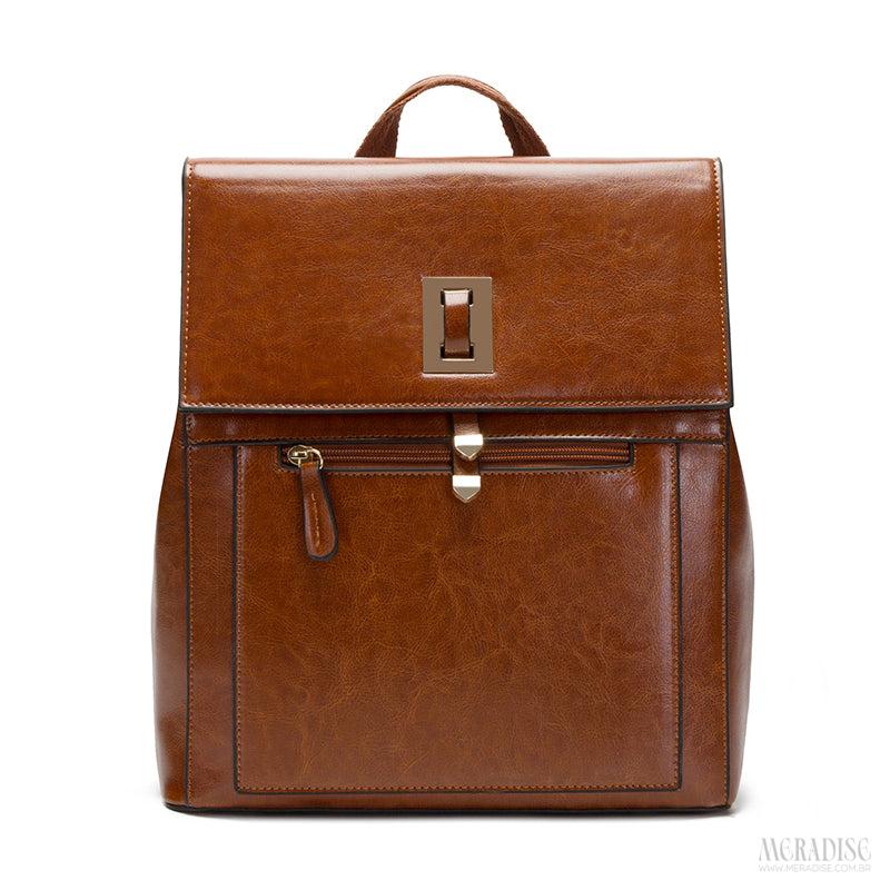 Mochila de Couro Feminina Ramona, Marrom - Meradise