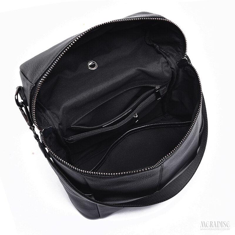 Mochila de Couro Feminina Samantha, Preta - Meradise 4