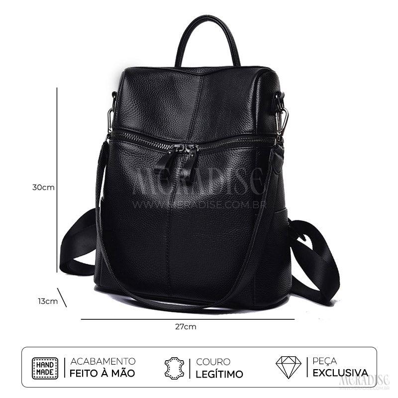Mochila de Couro Feminina Samantha, Preta - Meradise 9