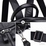 Mochila de Couro Feminina Samantha, Preta - Meradise 6