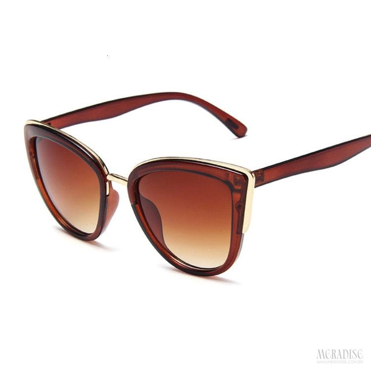 Óculos de Sol Feminino Feline UV400, Marrom - Meradise