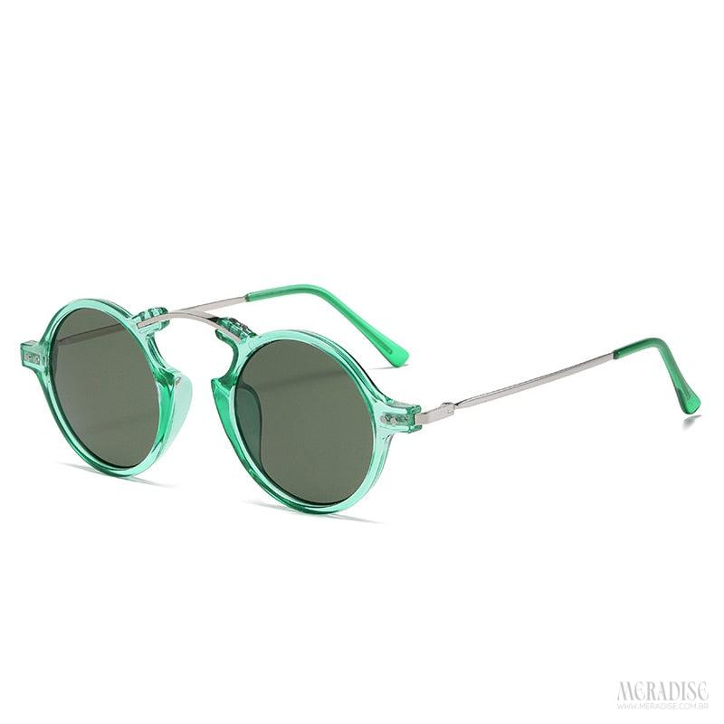 Óculos de Sol Steampunk UV400, Verde - Meradise