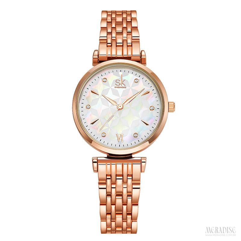 Relógio de Pulso Feminino Noelle Drew, Rose Gold - Meradise 7