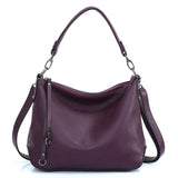 Bolsa de Couro Feminina Francesca, Roxa - Meradise 