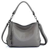 Bolsa de Couro Feminina Francesca, Cinza - Meradise 