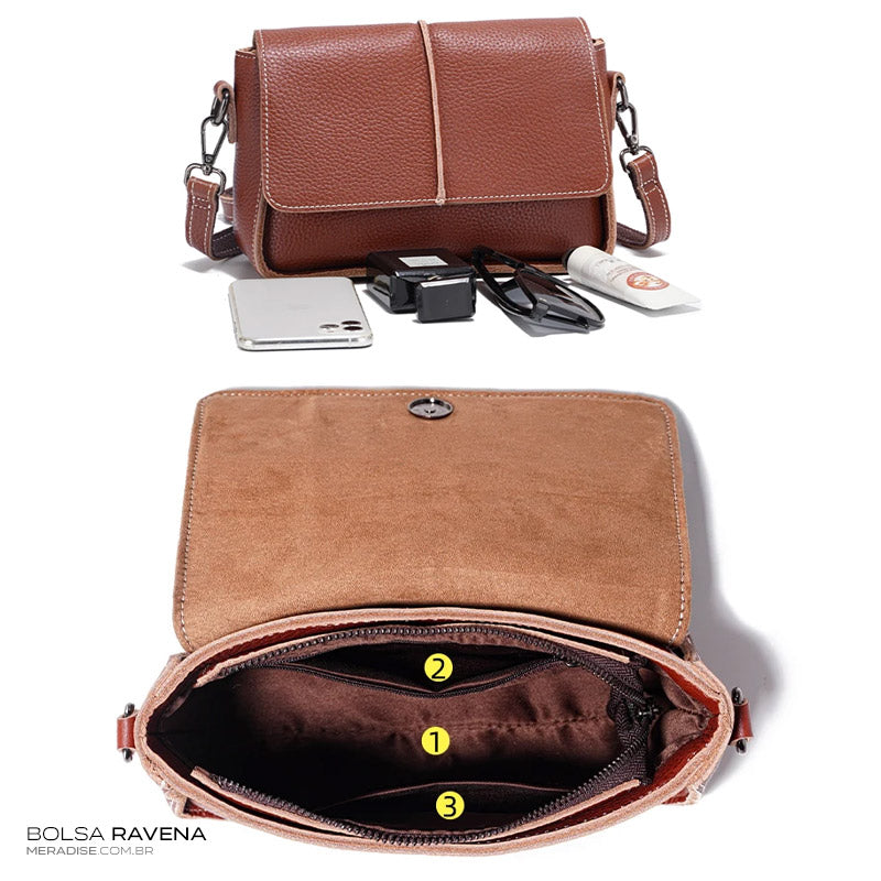 Bolsa de Couro Feminina Ravena - MERADISE, Foto 9