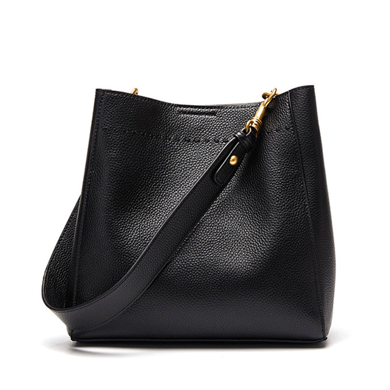 Bolsa de Couro Feminina Odelia, Preta - MEradise 
