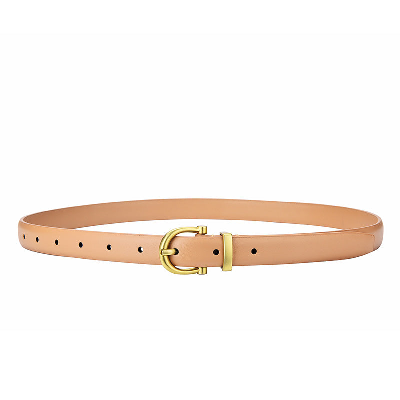 Cinto de Couro Feminino Grace, Khaki - MERADISE 