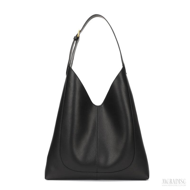Bolsa de Couro Feminina Lavinia, Preta - Meradise 